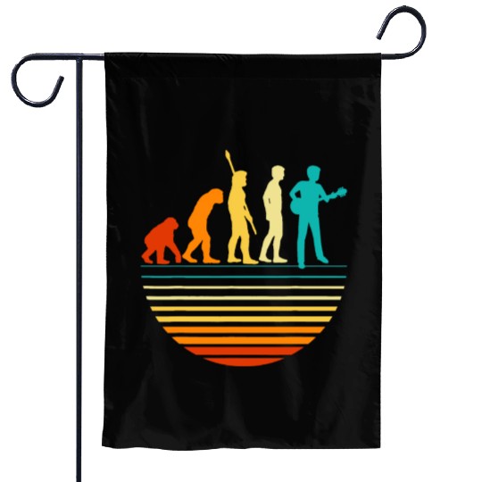 Retro Guitar Player, Guitarist I Vintage Evolution Garden Flags