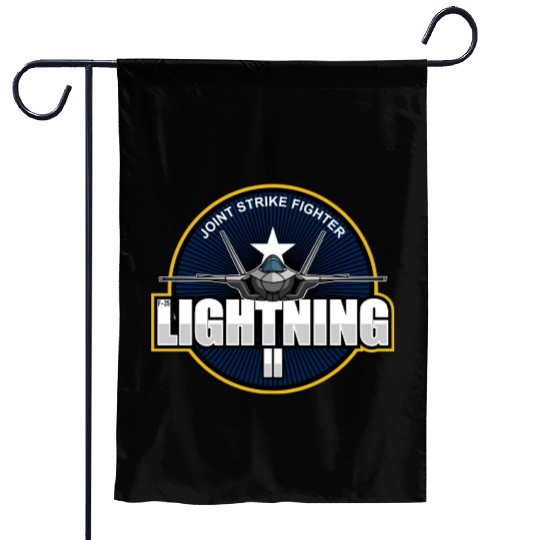 F35 Lightning 2 Patch Small logo red Garden Flags