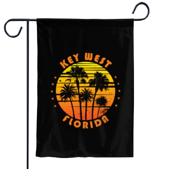 Retro Key West Florida Souvenir Vintage Palm Tree Garden Flags