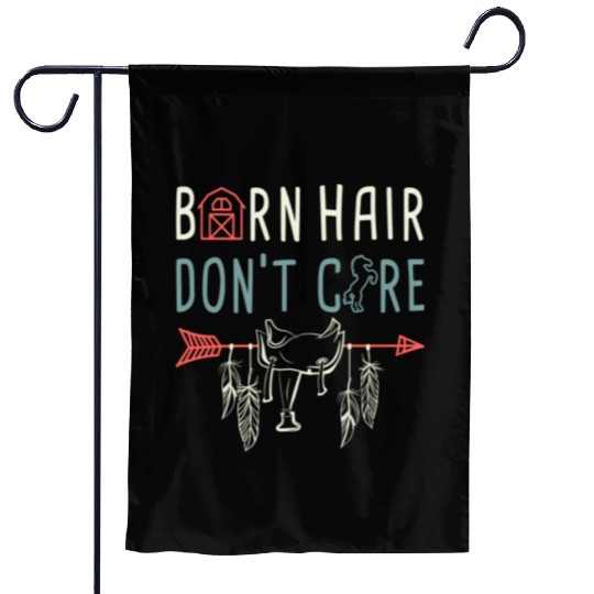 Horse Lover Equestrian Riding Barn Hair Dont Care Garden Flags