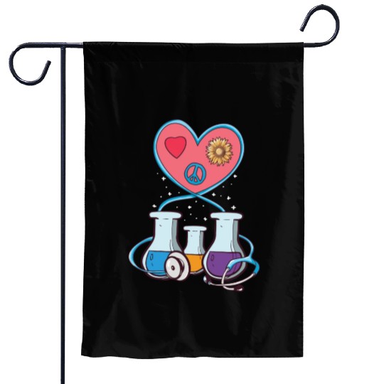 Medical Laboratory Science Heart Cartoon Garden Flags