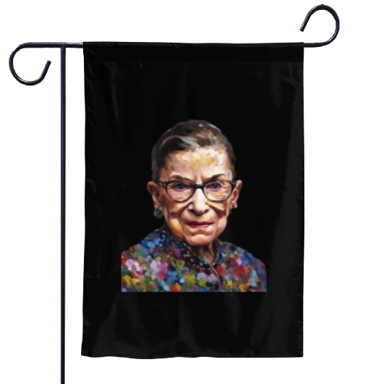 Ruth Bader Ginsburg portrait in a Monet style Garden Flags