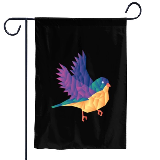Polygon Shape Multi Colored Bird Pattern Nature Garden Flags