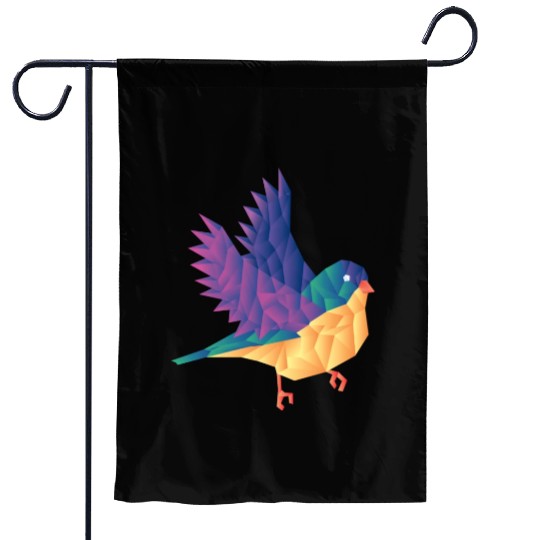 Polygon Shape Multi Colored Bird Pattern Nature Garden Flags