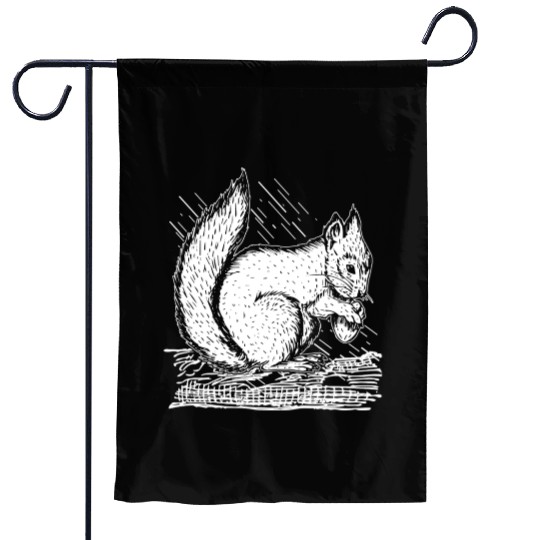 Squirrel Drawing Art Squirrel Lover Garden Flags
