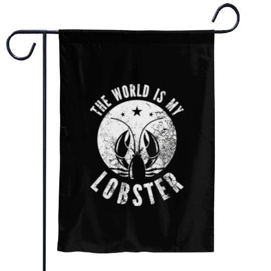 The World Is My Lobster Funny Vintage Graphic Garden Flags