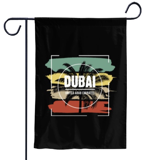 Dubai United Arab Emirates Artistic Palm Tree Garden Flags