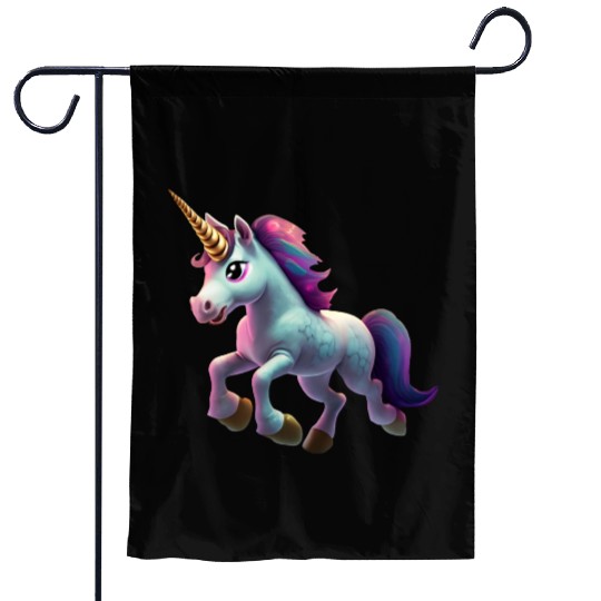 magic unicorn cartoon horse pony Garden Flags