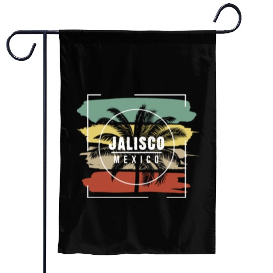 Jalisco Mexico Artistic Palm Tree Retro Garden Flags