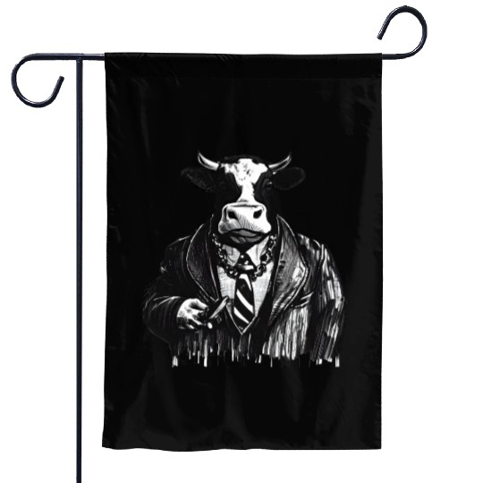 COW MOBSTER COW AS MOB BOSS COW A NOSTRA Garden Flags