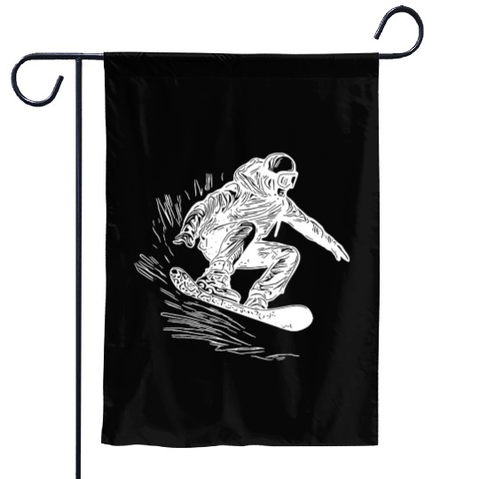 Snowboarding Jump Style Crass Snowboard Move Garden Flags