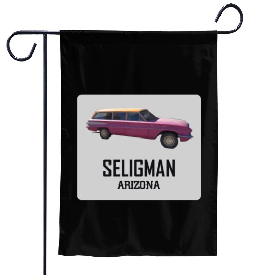 Old car city of Seligman in Arizonna, US Route 66 Garden Flags