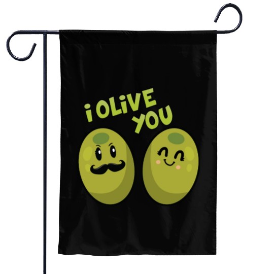 Green olives valentine olive you Garden Flags