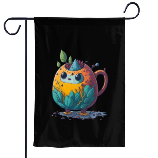 Colorful Tea Bot Garden Flags
