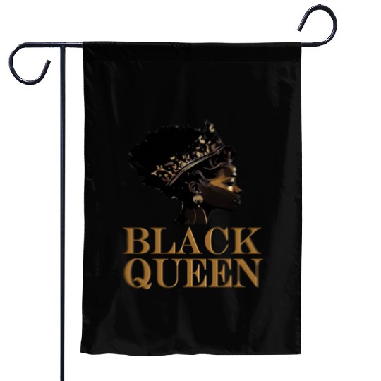 Womens Black Queen Garden Flags