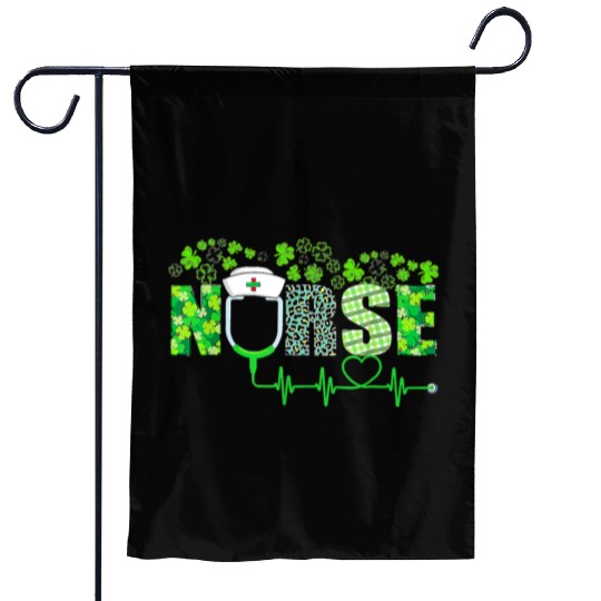 Irish Nurse Shamrock Stethoscope St Patricks Day Garden Flags