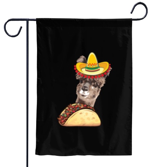 Llama Eating Taco Lover Cinco de Mayo Garden Flags
