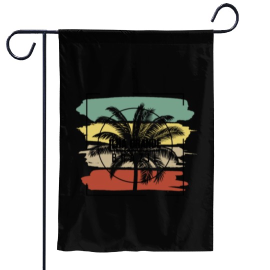 Ilha Grande Brazil Palm Tree Retro Artistic Garden Flags