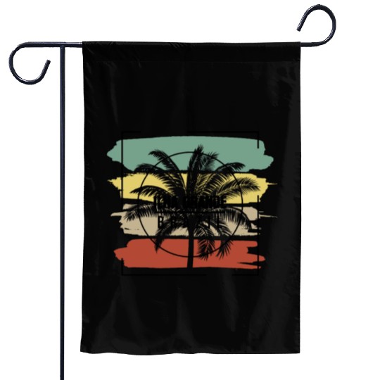 Ilha Grande Brazil Palm Tree Retro Artistic Garden Flags
