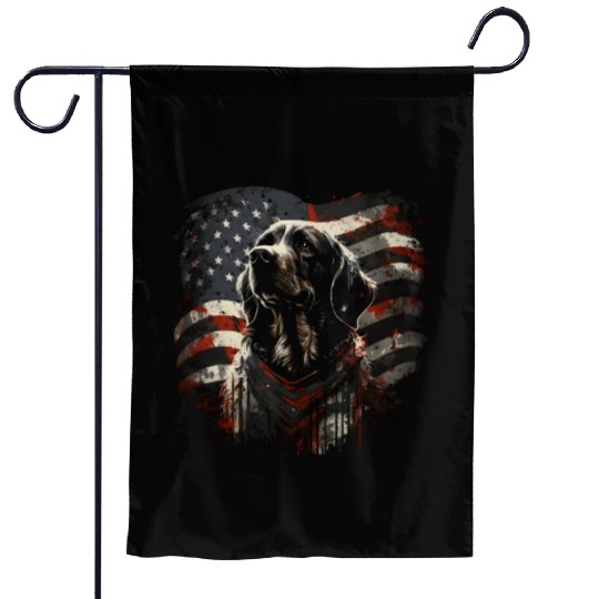 US Dog 4th of July Garden Flags