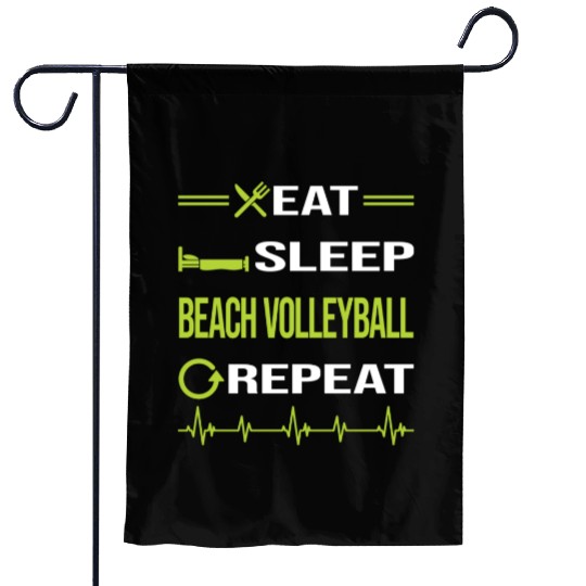 Funny Eat Sleep Repeat Beach Volleyball nostalgia Garden Flags