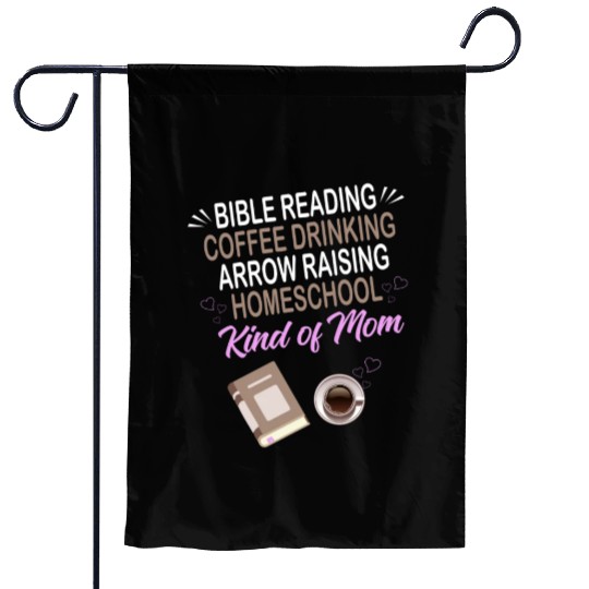 BIBLE READING COFFEE DRINKING ARROW RAISING Garden Flags