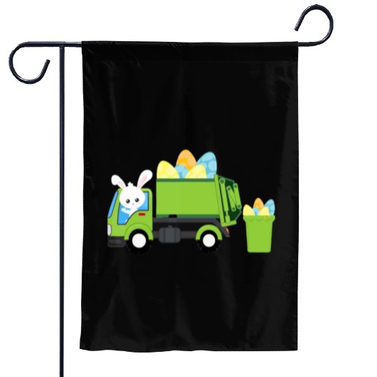 Garbage Truck Easter Bunny Egg Hunt Toddler Kids B Garden Flags