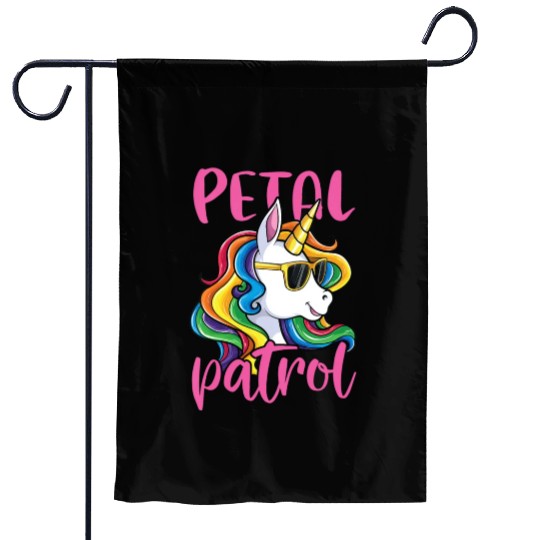Kids Flower Girl Garden Flags Wedding Unicorn Petal