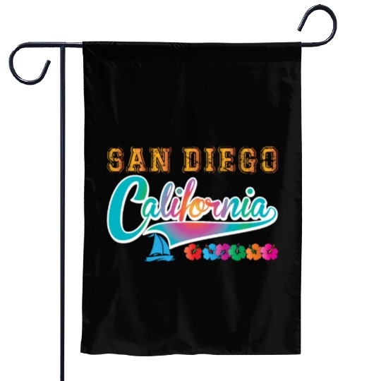San Diego Vacation California Souvenir Beach Garden Flags