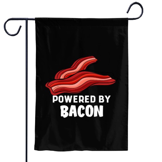 Funny Saying Powered By Bacon Pig Farmer Humorous Garden Flags