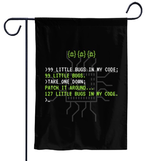Funny Programmer Coding Debugger Hacker Computer Garden Flags