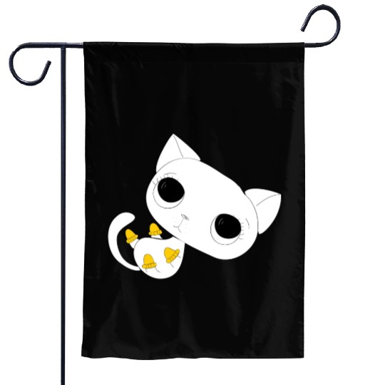 black white kittens 04 Garden Flags