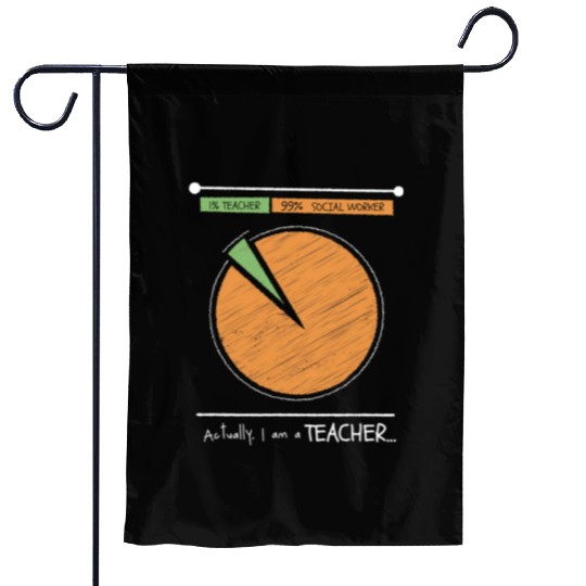Funny Percentage School Teacher social worker Garden Flags