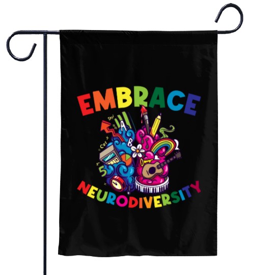 Embrace Neurodiversity Funny Adhd Garden Flags