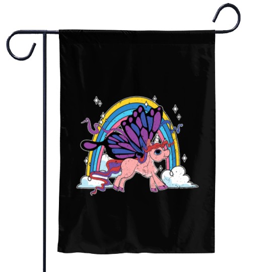 Rainbow Animal Lover Insect Butterfly Fa Garden Flags