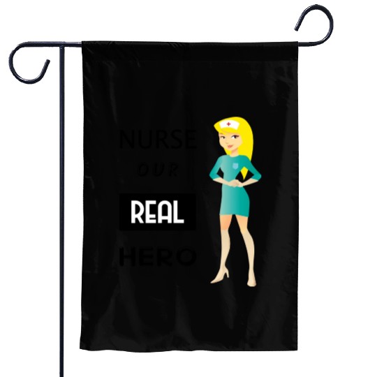 Nurse Aur Real Hero Cartoon Garden Flags