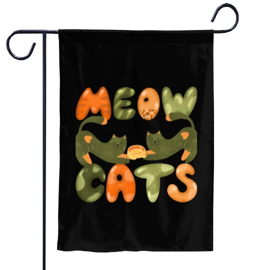 Meow cat Garden Flags
