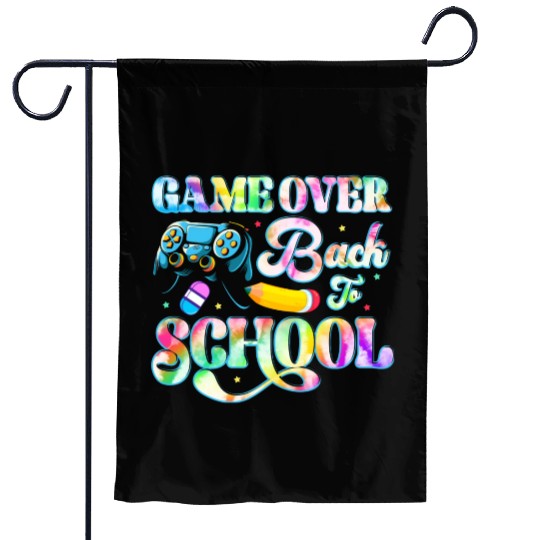 Funny Game Over Teacher Kids Video Game Back To Garden Flags