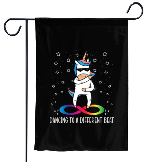 Dancing To A Different Beat Neurodiversity Unicorn Garden Flags