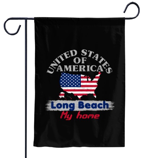 United States of America - Long Beach my home - us Garden Flags