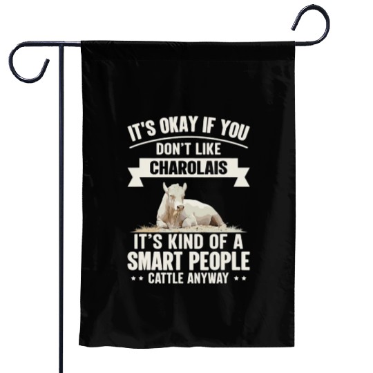 Smart People Cattle Farmer Cow Breed Charolais Garden Flags