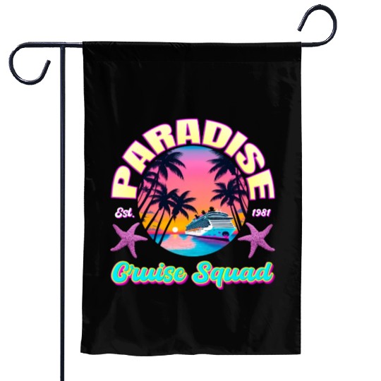Paradise Cruise Squad: 80's Miami Cruise Ship Garden Flags
