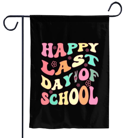 Groovy Happy Last Day of School Teacher Student Garden Flags
