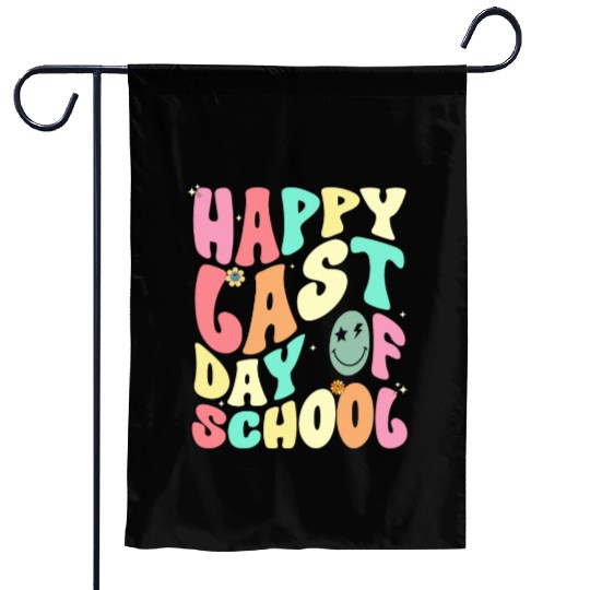 Groovy Happy Last Day of School Teacher Student Garden Flags