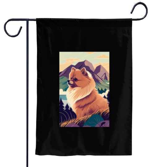 Pomeranian Nature Garden Flags