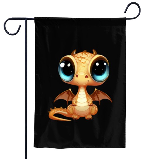 CUTE DRAGON FANTASY MEDIEVAL TIMES PUPPY BABY Garden Flags