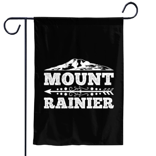 Mount Rainier climber Hiker Mountains Garden Flags