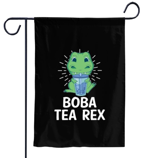 Boba Tea Rex Bubble Tea Lover Boba Tea Drinker Garden Flags