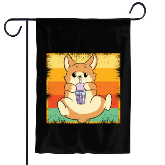 Bubble Tea Lover Boba Tea Drinker Dog Owner Garden Flags