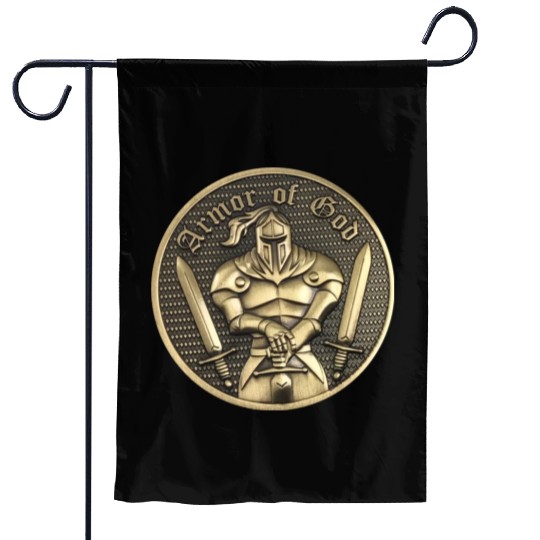 Armor of god christian knight Garden Flags